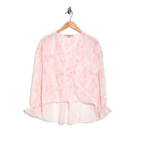 NWT AllSaints Penny Masala See-Through Blouse - Soft Pink - Size 4 $150 - Picture 3 of 3